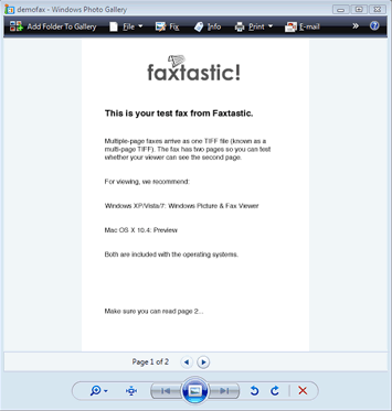 Viewing faxes in Windows Vista / 7 Viewing faxes in Windows Vista / 7