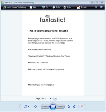Viewing faxes in Windows Vista / 7