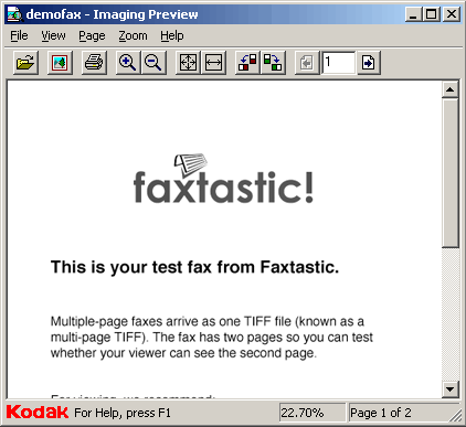 Viewing faxes in Windows 2000 Viewing faxes in Windows 2000